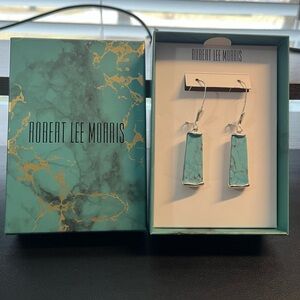 Robert Lee Morris Silver and Turquoise Rectangular Earrings.